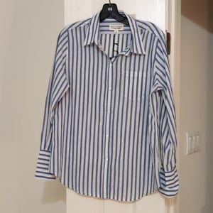 Nili Lotan blue white stripe shirt (Med)